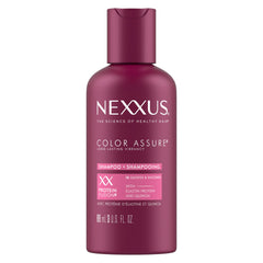 Nexxus Color Assure champú sin sulfatos en bote para cabello teñido, purifica y respalda el color.