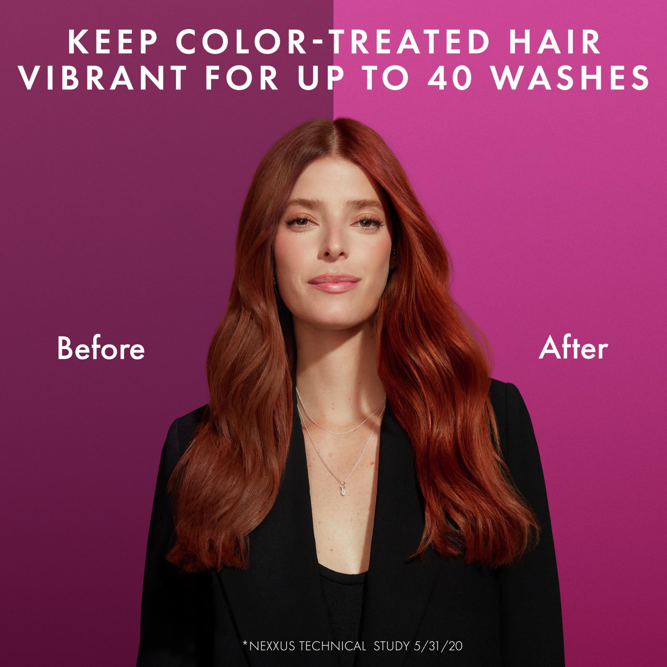 Nexxus Color Assure Proteinfusion nutre el cabello teñido sin recargar.