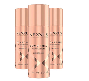 Nexxus Comb Thru Finishing Mist en primer plano de la botella, brillo suave