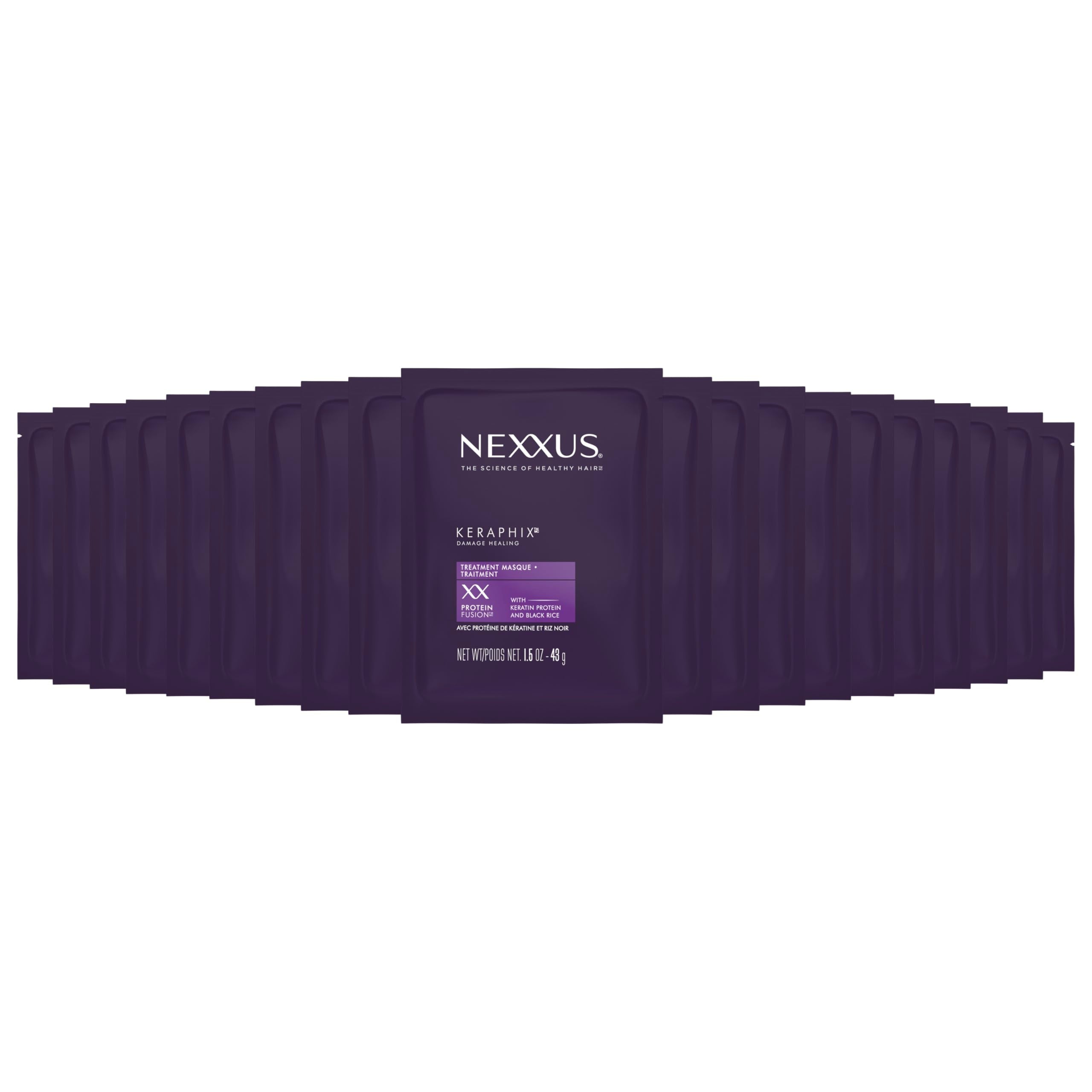Nexxus Keraphix Mascarilla: textura cremosa para cabello dañado, suaviza la fibra.