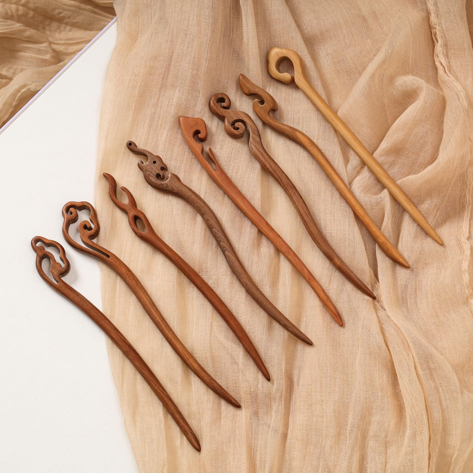 Ngdhkd palillos de pelo de madera, fijación diaria para cabello grueso.