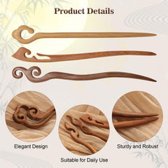 Ngdhkd palillos de pelo de madera, grabados tradicionales para un toque cultural.