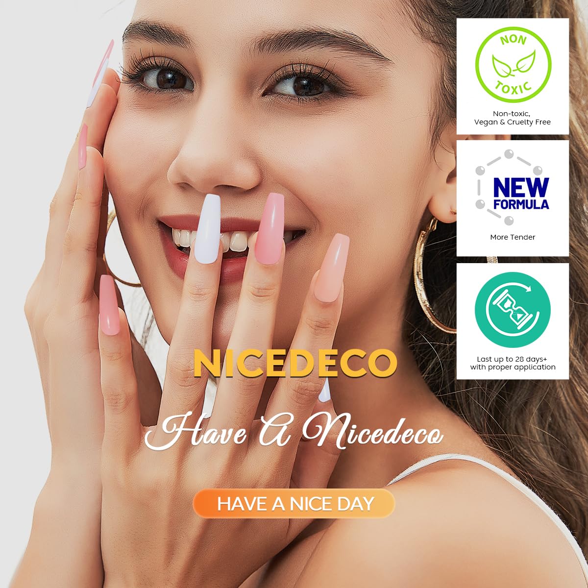 Nicedeco set de 2 piezas, base y capa superior, manicura completa.