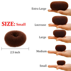NICEMOVIC donut moño 2,5 pulgadas, ideal para peinados fáciles con cabello corto.