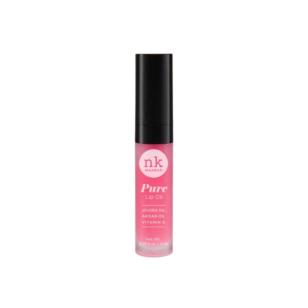 Nicka K Pure Lip Oil Frambuesa, botella-vertido para labios y hidratación suave.