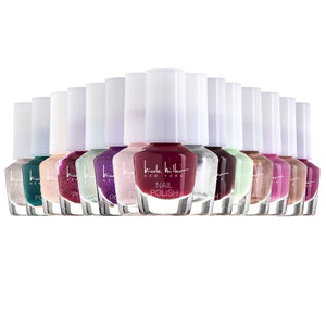 Esmaltes mini de Nicole Miller New York en botellas brillantes para color intenso.