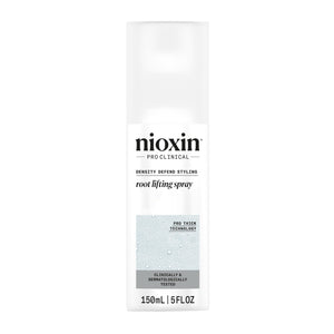 Nioxin Density Defend: botella y aplicación para mayor volumen en cabello fino.
