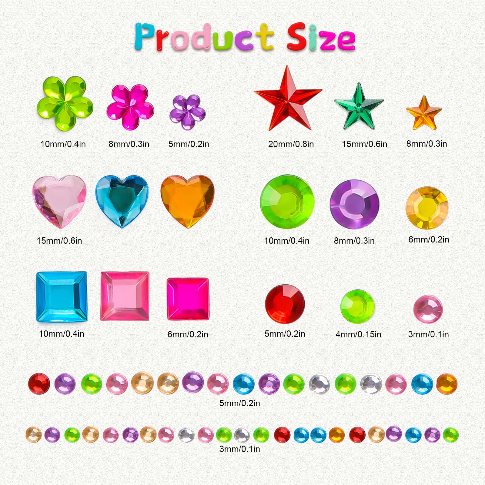 NIUBIER Gem Stickers: diseños en forma de corazón y estrella para decorar.