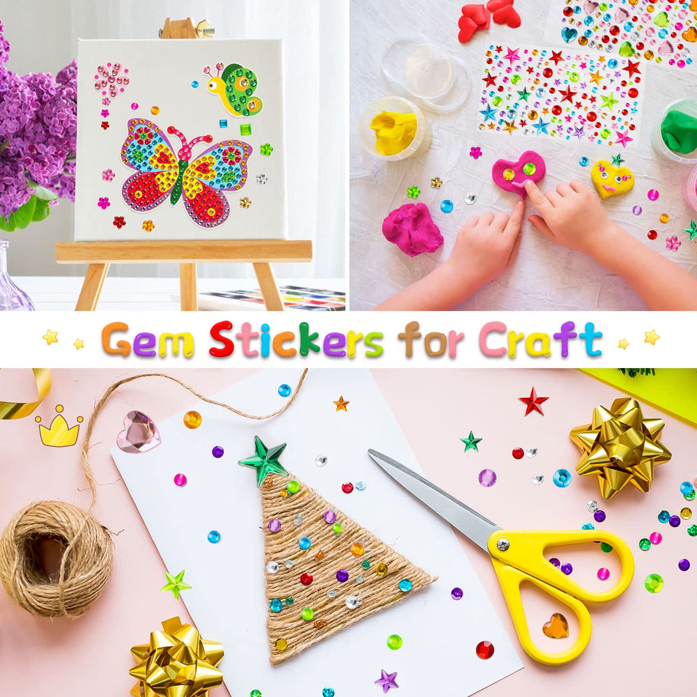 NIUBIER Gem Stickers: ideales para manualidades infantiles y proyectos de bricolaje.