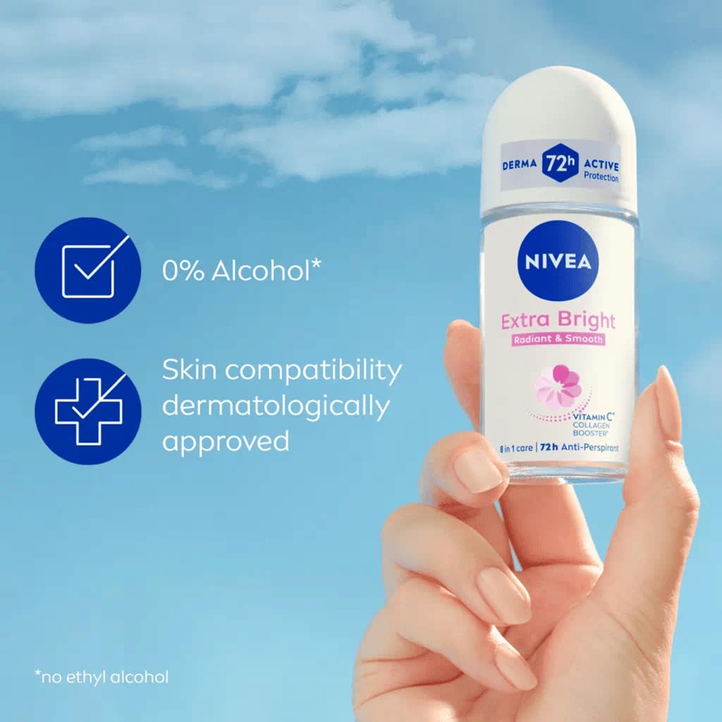 NIVEA Brillo Extra ingredientes Vitamina C para piel uniforme.