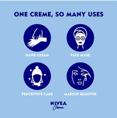 NIVEA crema alemana auténtica, textura suave para rostro y cuerpo.