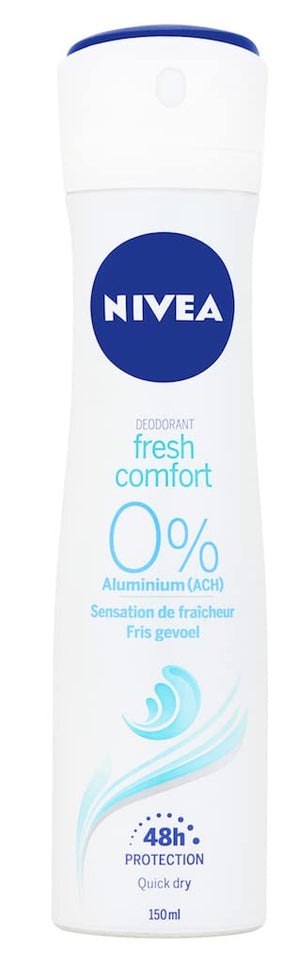 Desodorante NIVEA sin aluminio en aerosol, protección suave todo el día.