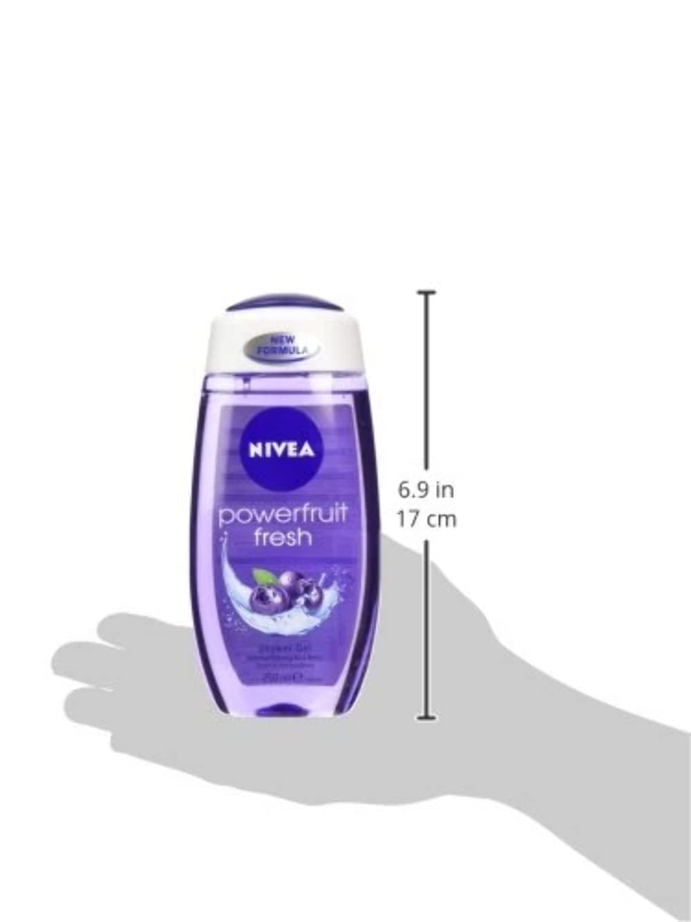 Notas frutales de NIVEA Fruta Potente y Fresca en fondo, sensación fresca.