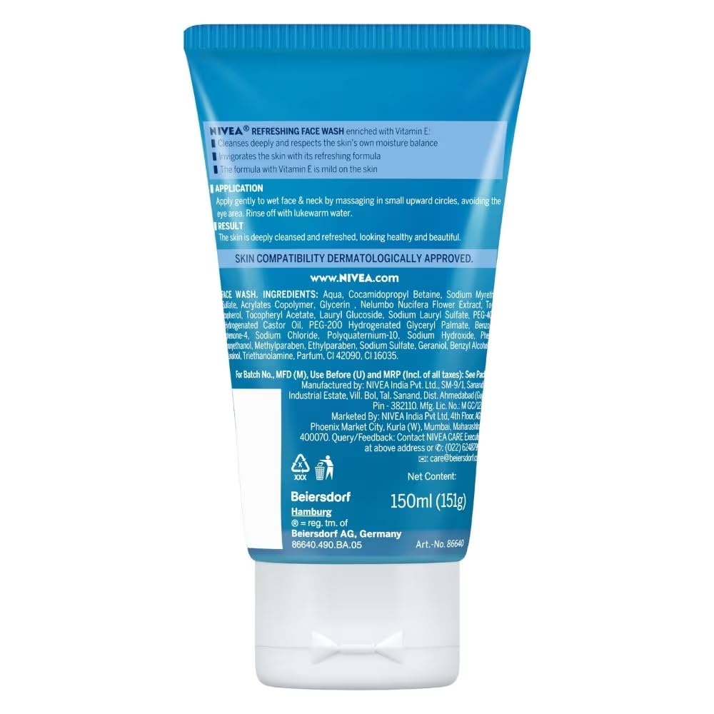NIVEA Gel limpiador facial con vitamina E, limpieza suave para piel normal.
