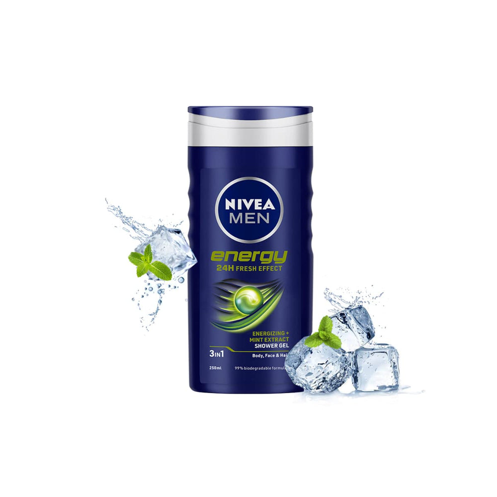 Espuma del gel de ducha Energía refrescante limpia la piel con suavidad.