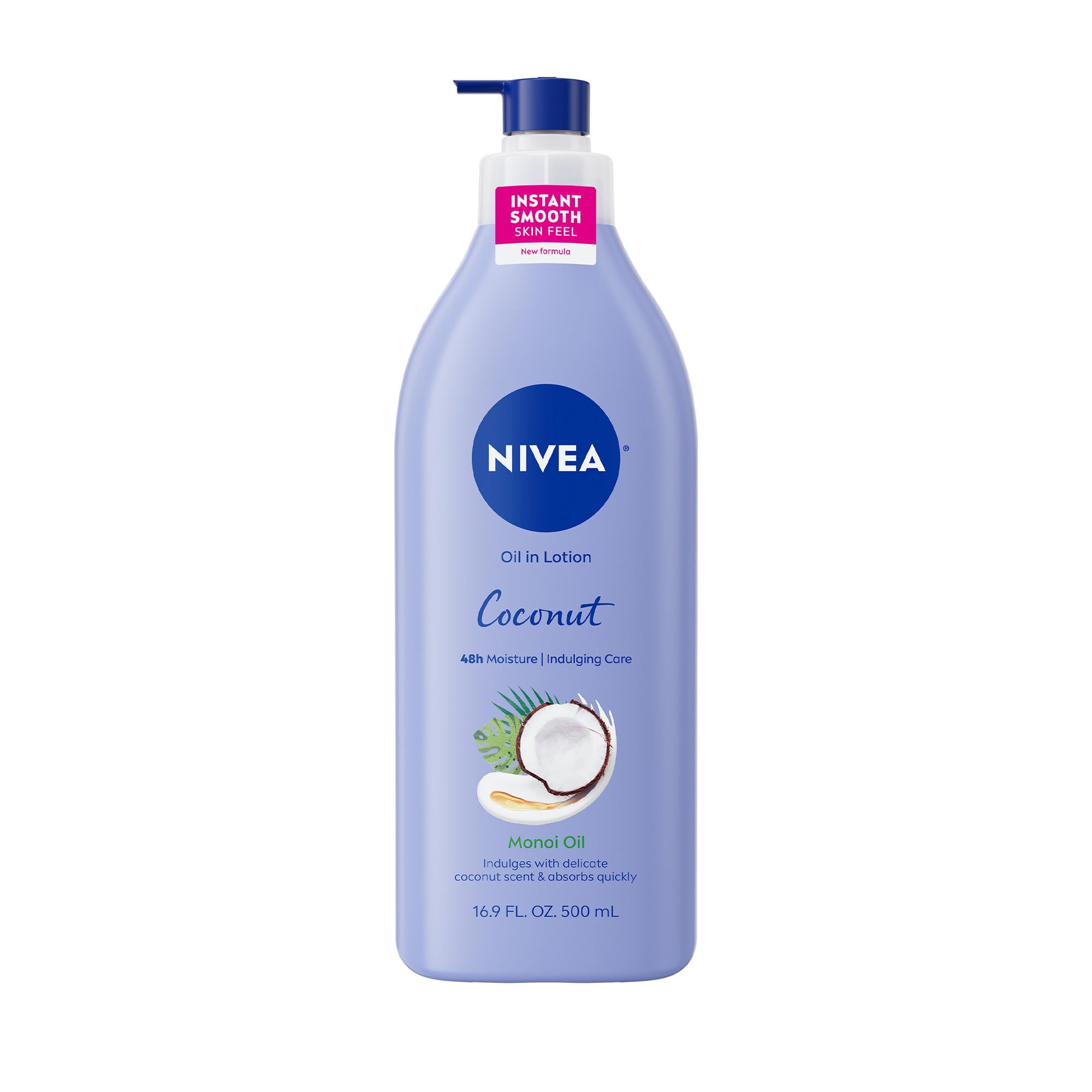 NIVEA Loción Infundida con Aceite Coco Monoi en botella grande para hidratación duradera.