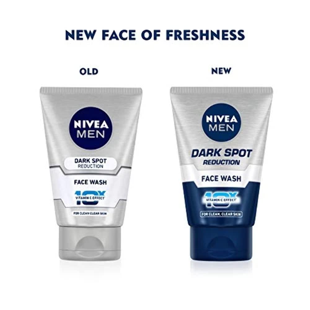 Envase compacto de NIVEA Men Dark Spot Wash, ideal para viajar