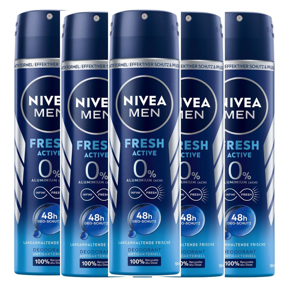 Desodorante NIVEA Men Fresh Active en botella de 150 ml para uso diario.