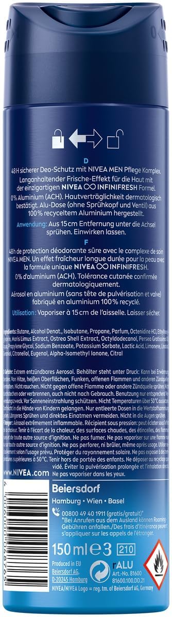 NIVEA Men Fresh Active, fórmula suave para la piel tras cada uso.