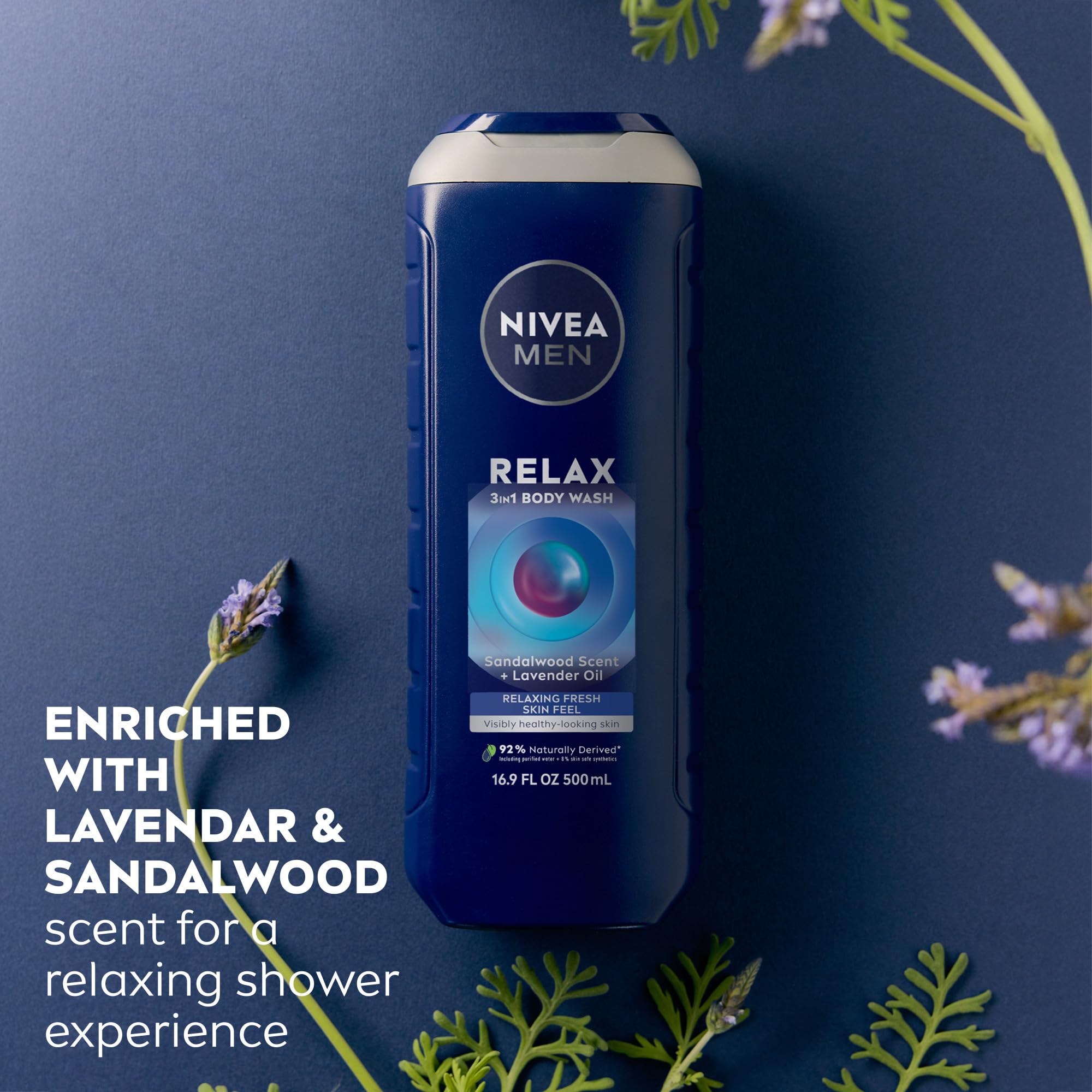 NIVEA MEN Relax: uso 3-en-1 rostro-cabello-cuerpo.