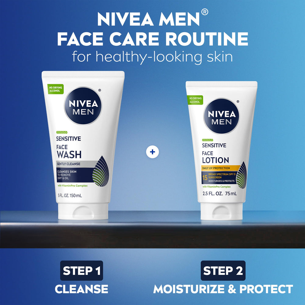 Limpieza diaria suave de NIVEA MEN para rostro y barba.