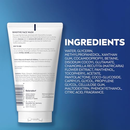 Rutina de cuidado con NIVEA MEN Sensitive Face Wash.