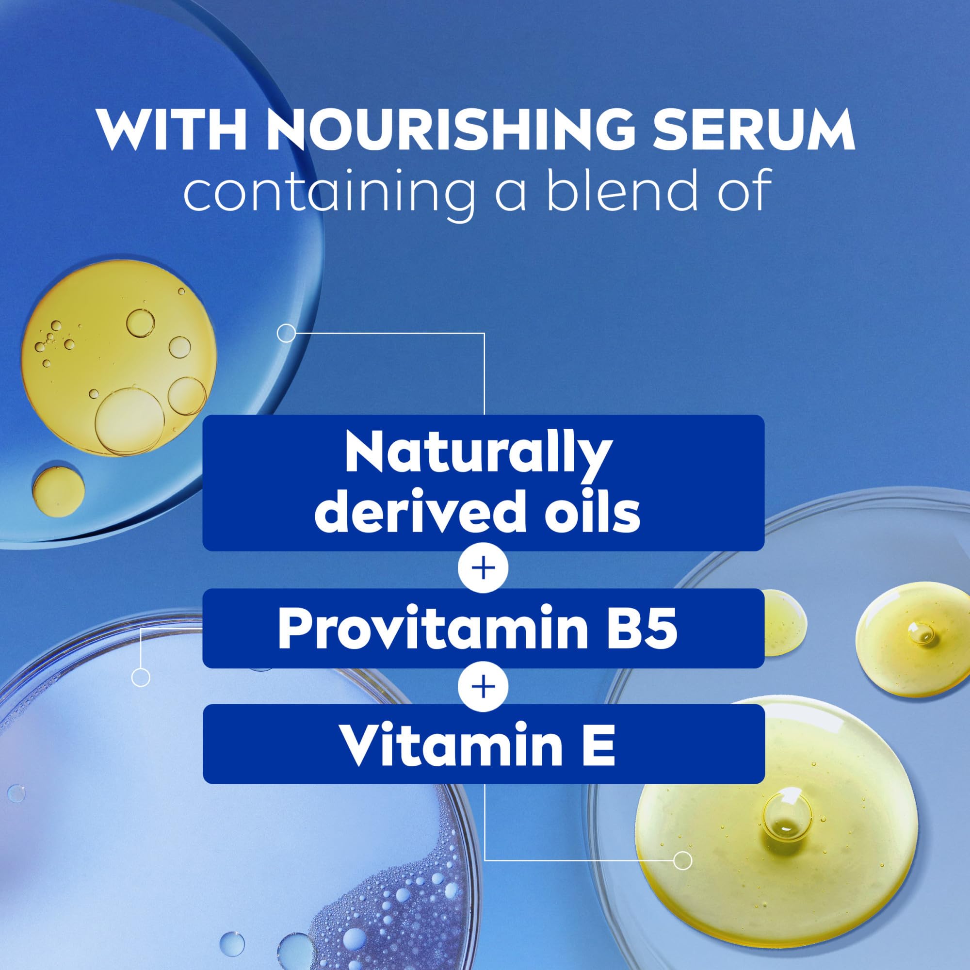 Fórmula con aceites naturales en NIVEA Nourishing Care para nutrición cutánea.