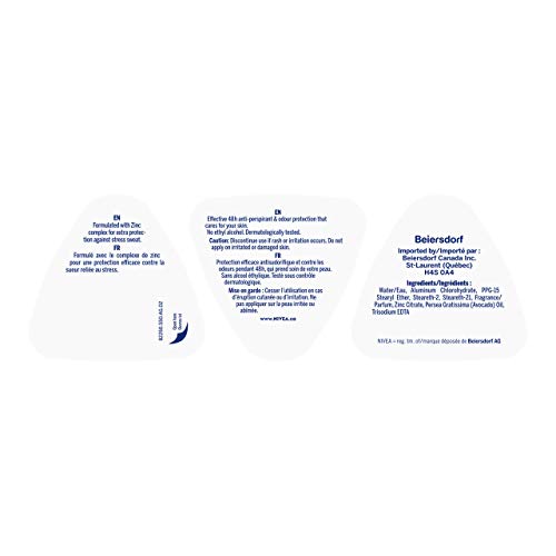 NIVEA Stress Protect Zinc Complex, aplicador roll-on ergonómico para uso diario.