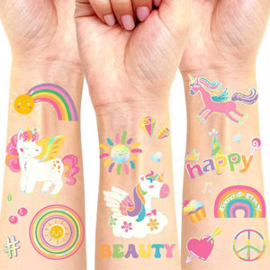 NO RAGRETS tatuajes unicornio 94 estilos brillo para fiestas