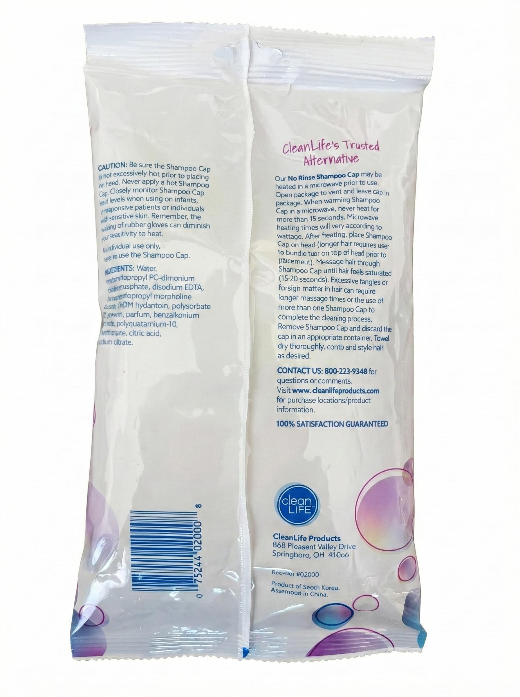 No-Rinse gorro para viajes y camping facilita higiene sin agua.