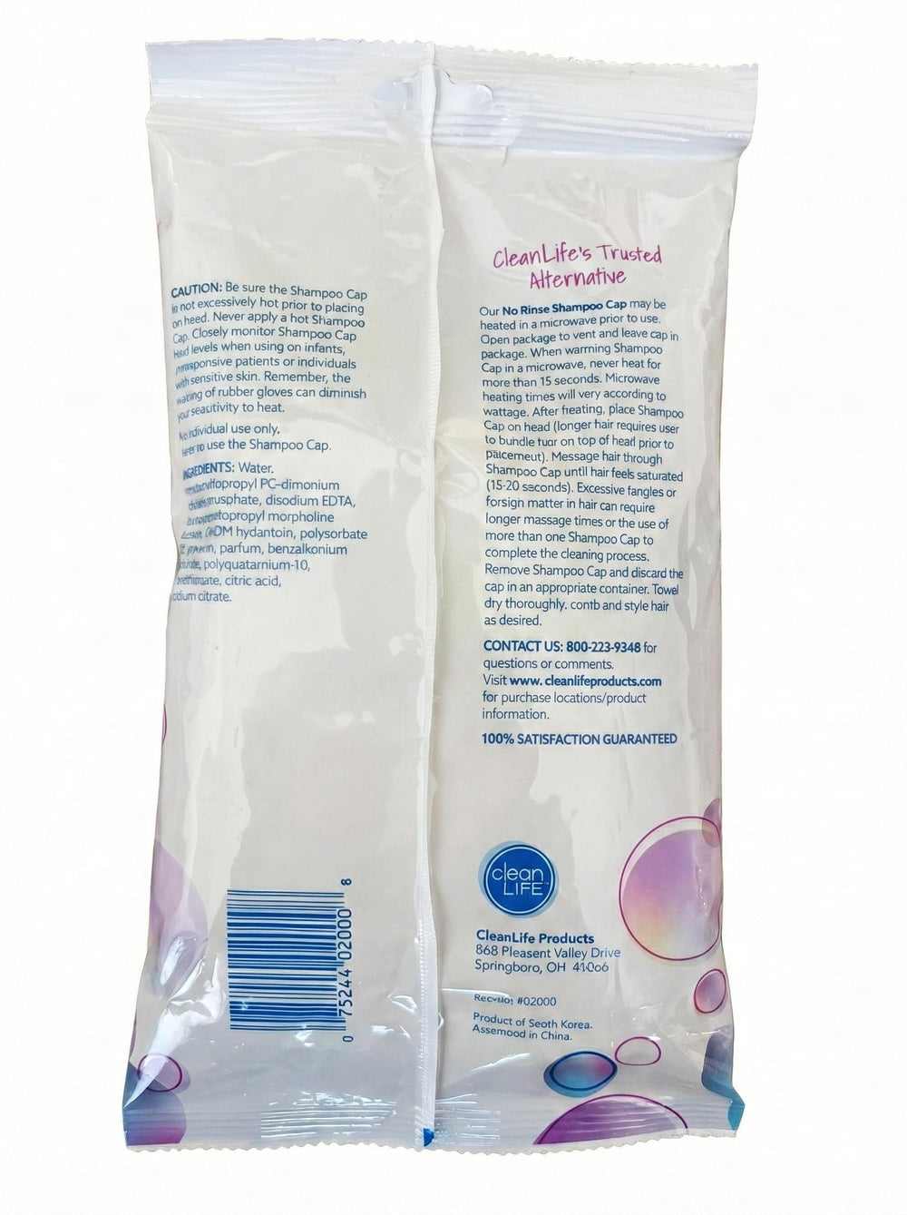 No-Rinse gorro para viajes y camping facilita higiene sin agua.