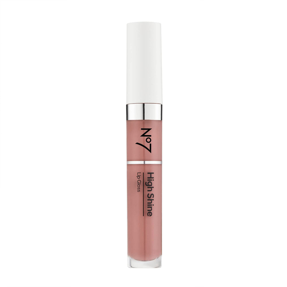 No7 Brillo de labios Desert Rose con aceite de jojoba, hidratación y brillo instantáneo.