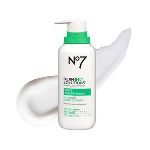 No7 Derm Solutions limpiador hidratante en botella, limpia sin irritar la piel seca
