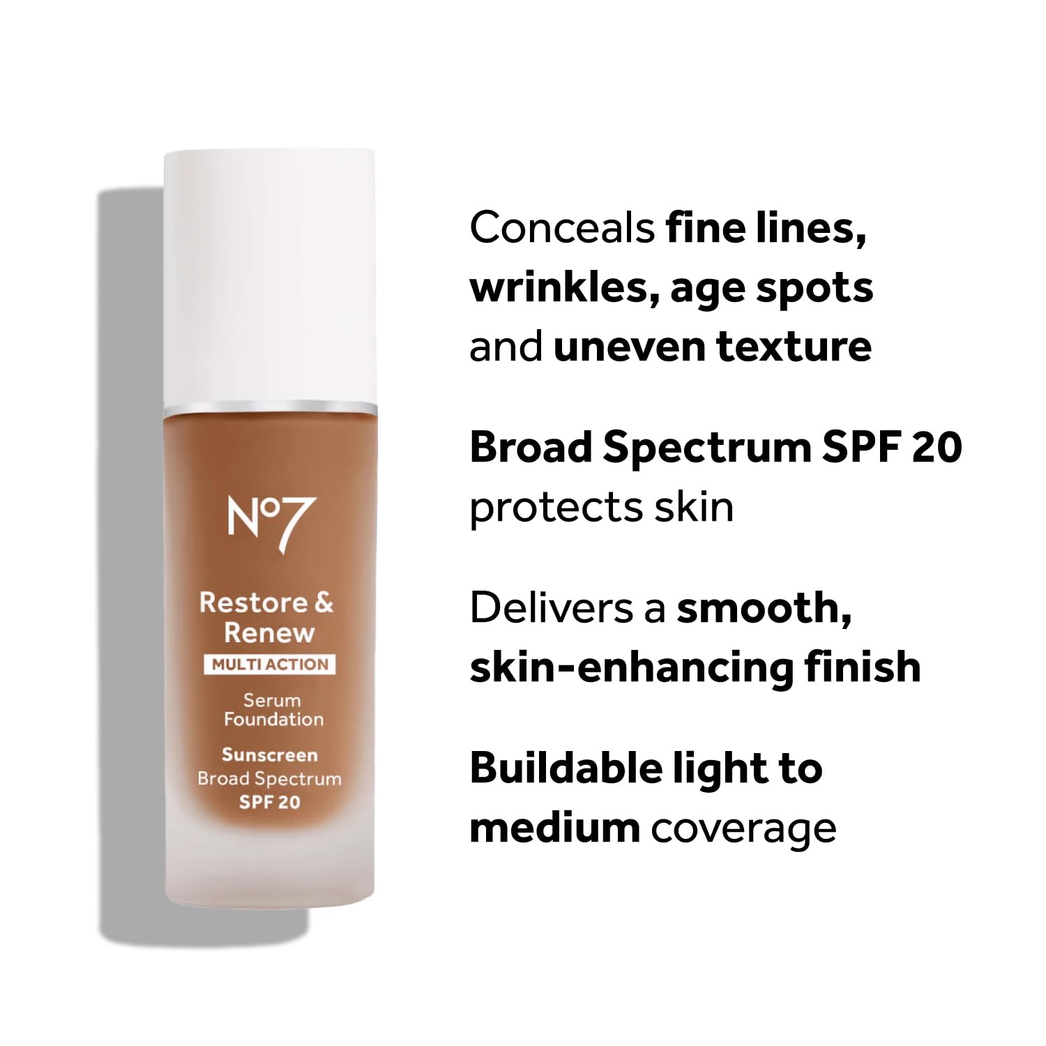 Vitamina C y luminosidad en No7 Restore & Renew para piel radiante