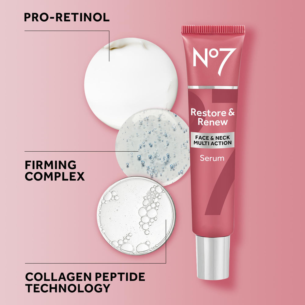 Resultados potenciales con No7 Restore & Renew para hidratación profunda.