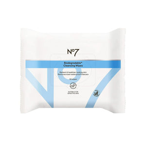 Toallitas desmaquillantes biodegradables de No7 en doble empaque para mayor comodidad.
