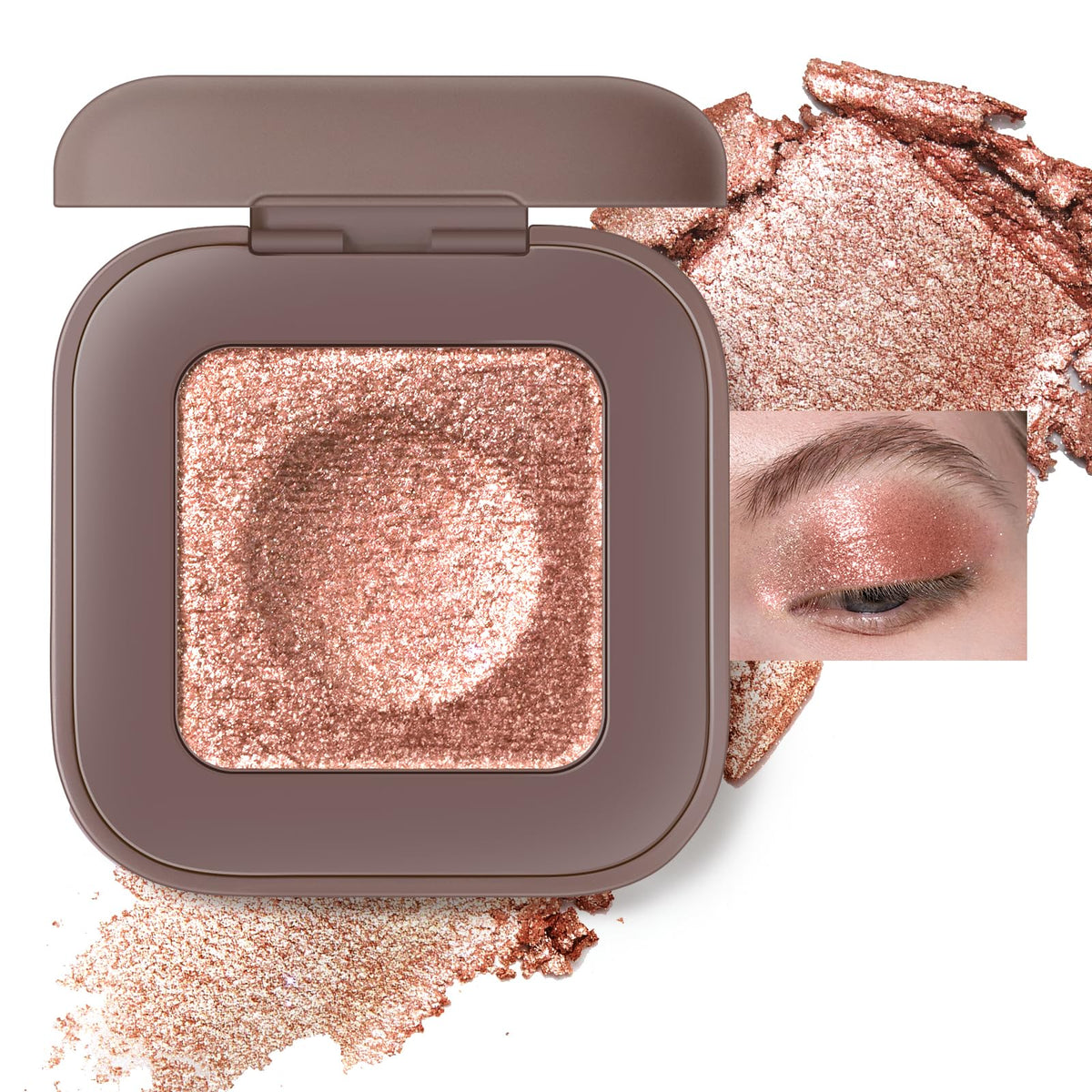 Noerrors Paleta Duocromo Champagne Rosa con brillo plateado para looks impactantes.