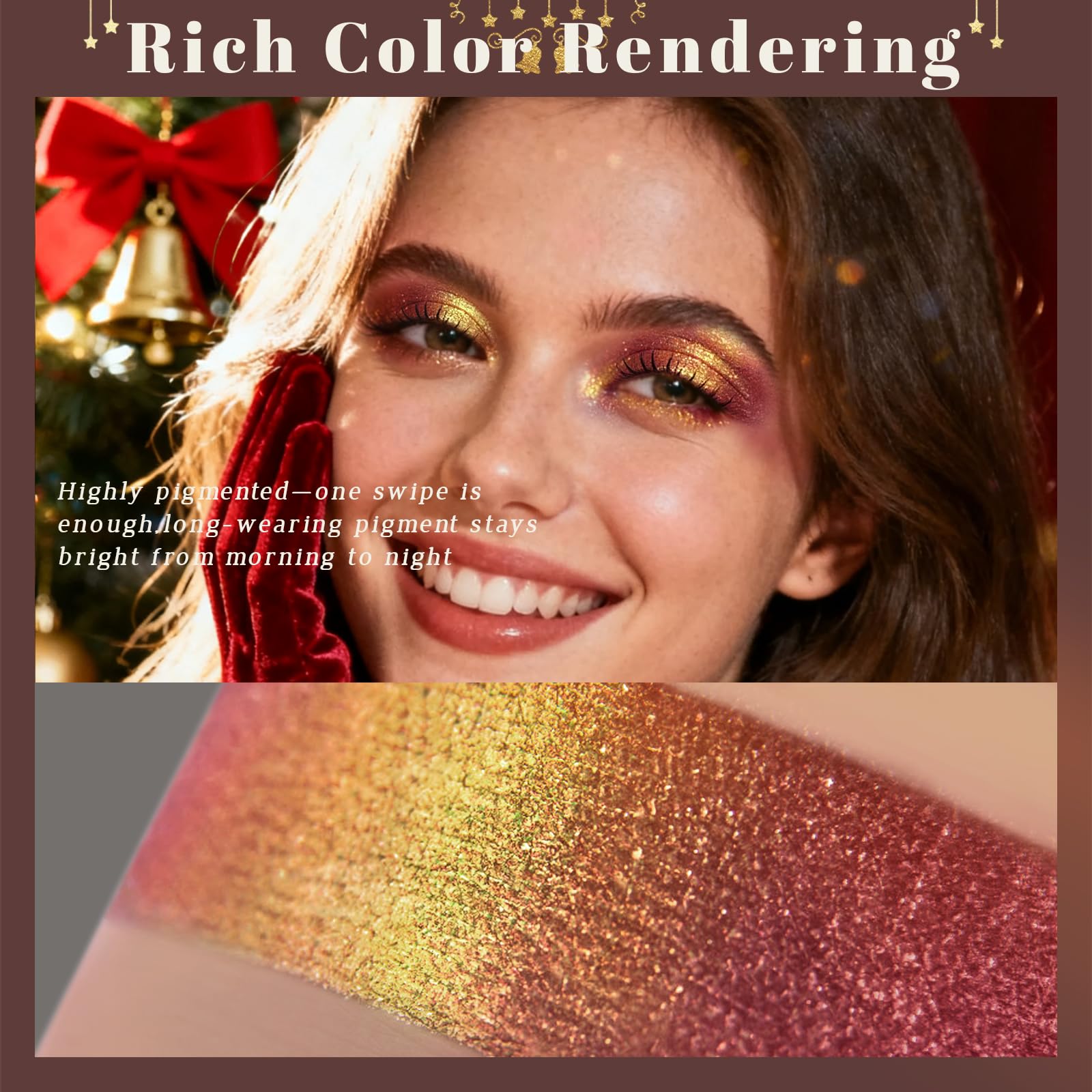 Noerrors Duocromo Burdeos Oro Brillo estuche compacto con espejo para retoques.
