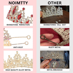 Tiara con cristales brillantes NOIMTTY, ideal para bodas y eventos formales.