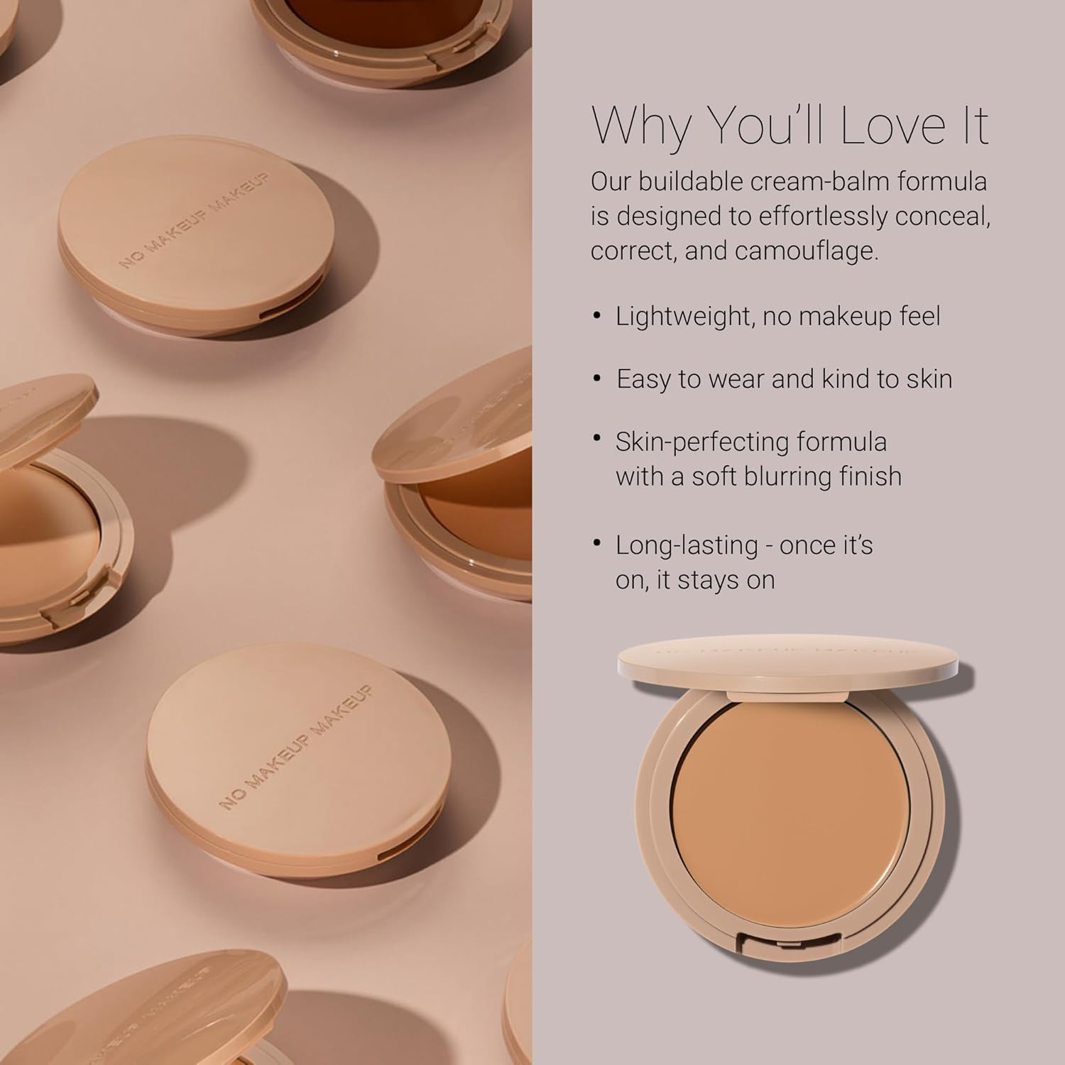 No Makeup Makeup Foundation, aplicación con doble cámara para mayor cobertura.