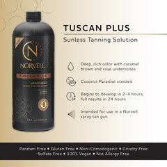 Aplicación profesional con pistola de bronceado Norvell Tuscan Plus para color uniforme