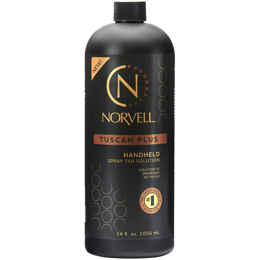 Botella de Norvell Tuscan Plus 34 oz para bronceado sin sol, tono caramelo