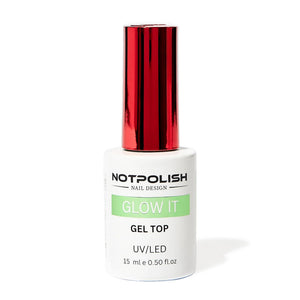 Notpolish Glow-It Gel Top Coat brillo nocturno para uñas duraderas.