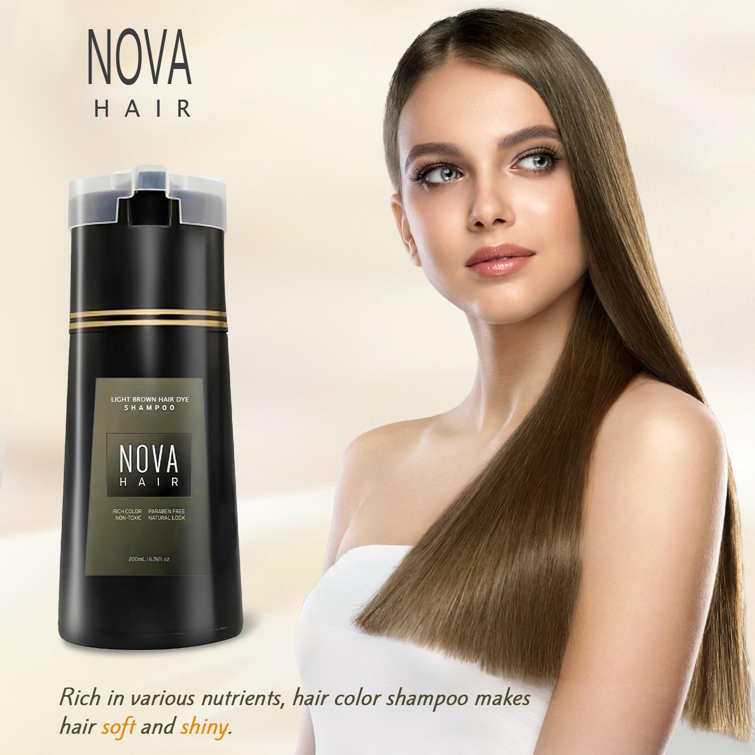 Nova Hair Dye Shampoo permite una aplicación fácil sin brocha.