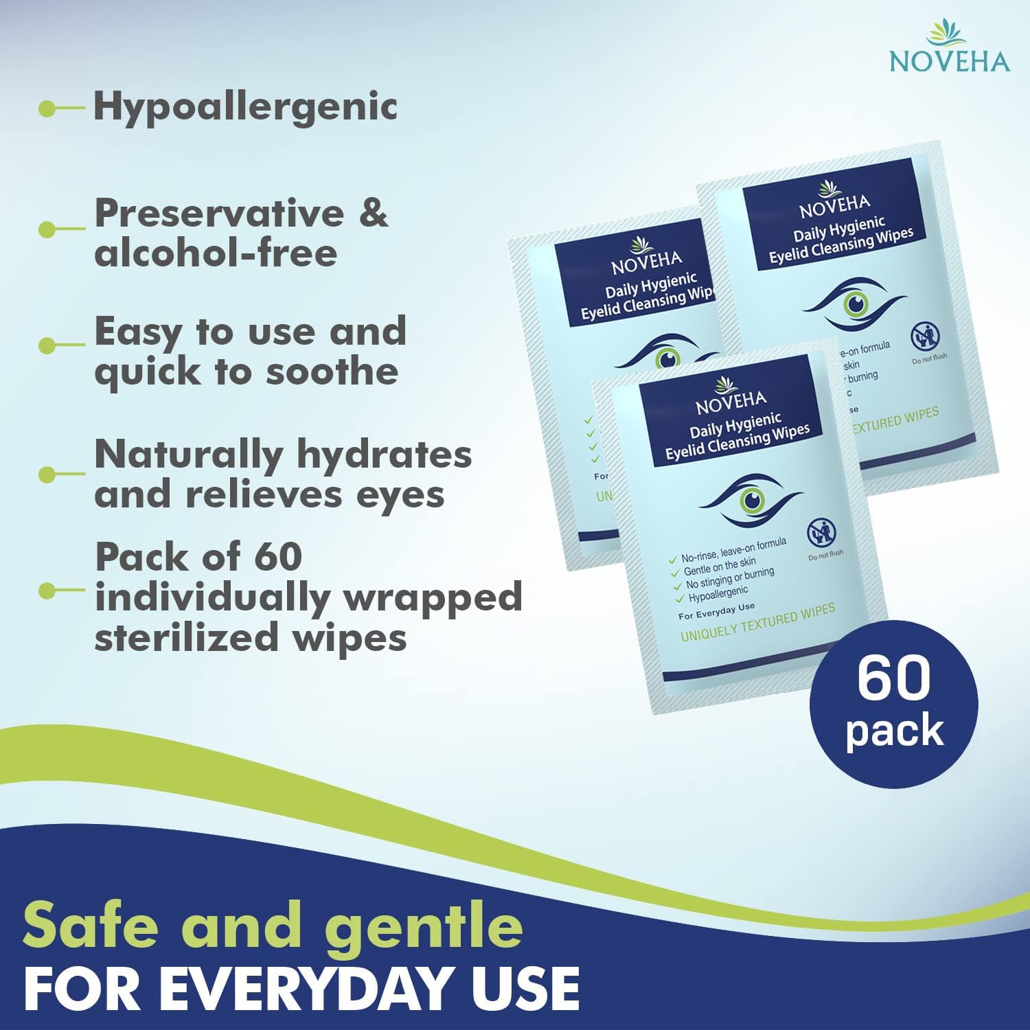 NOVEHA apoyo contra blefaritis y demodex con limpieza delicada