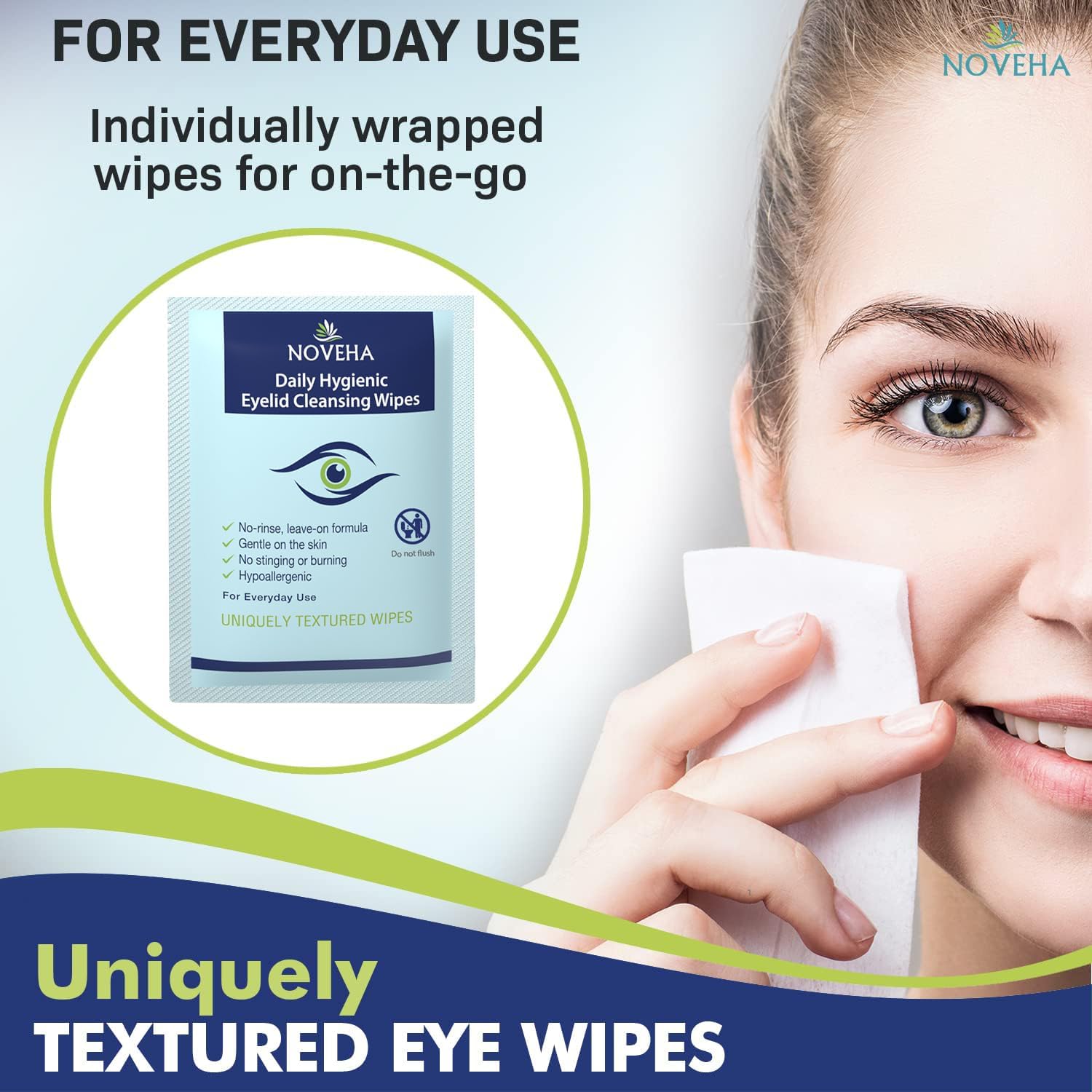 NOVEHA limpieza e hidratación suave del área ocular para mayor comodidad