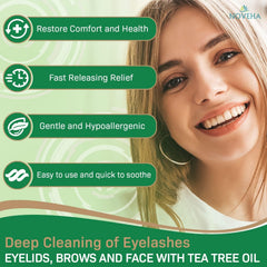 NOVEHA toallitas-ojos-tea-tree-coco-ingredientes-naturales permiten limpieza rápida sin enjuague.