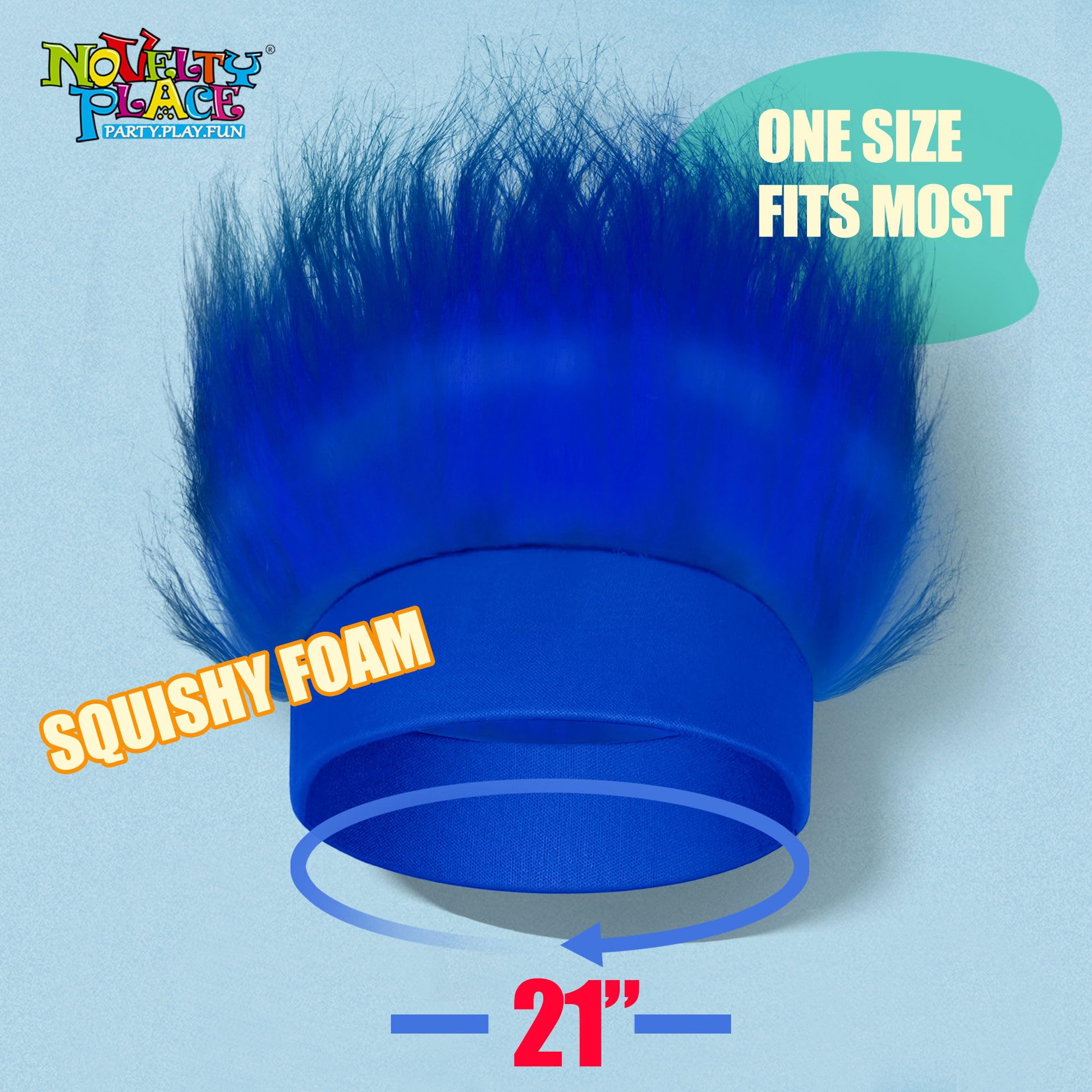 Novelty Place diadema azul peluda, cabello suave y cómodo para uso diario.