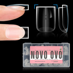 NOVO OVO puntas de uñas cuadradas rectas y gruesas para un look natural