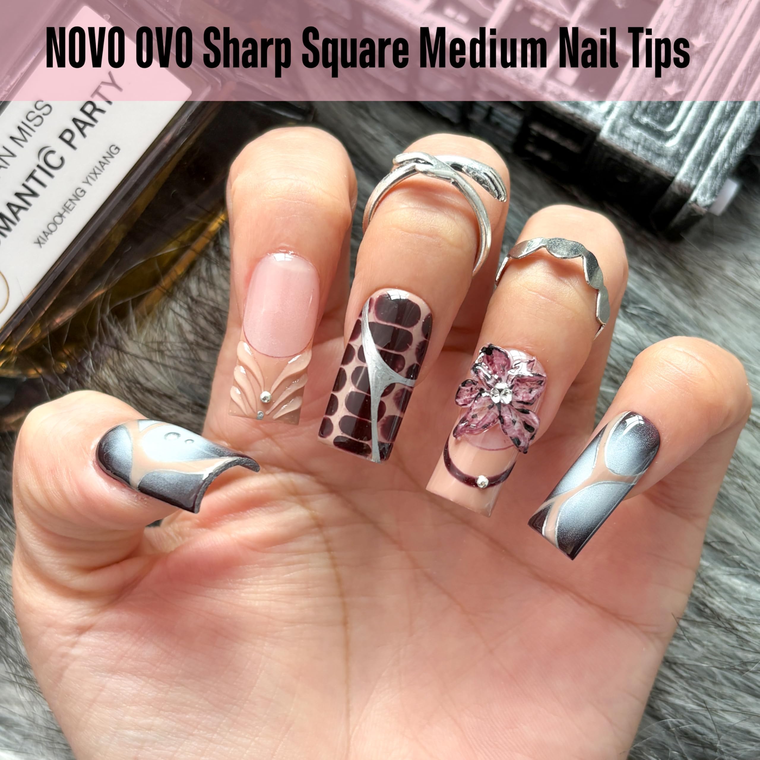NOVO OVO puntas uñas gel suave translúcidas para acabado natural.